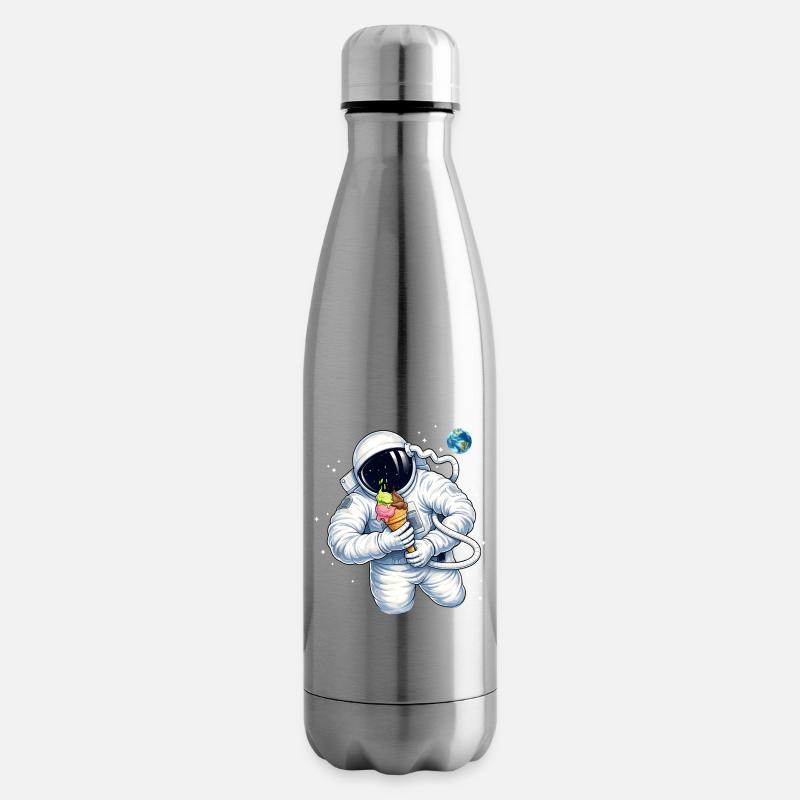 Astronaut mit Eiscreme im Weltall  - Isolierflasche - Lightsilver