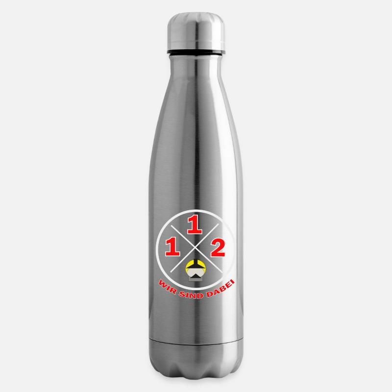 112-Nous faisons partie du logo du district pompiers - Bouteille isotherme - argent clair