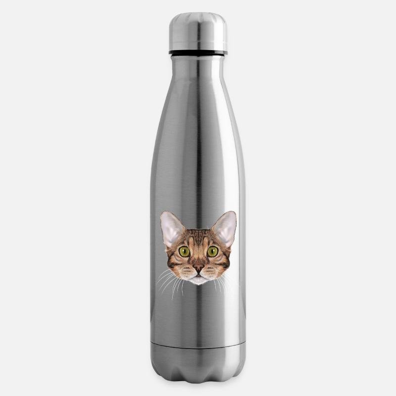 Chat du Bengale - Bouteille isotherme - argent clair