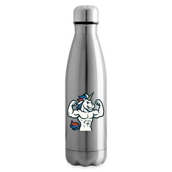 Muscle Unicorn Gym Maskottchen Power Flex Design - Isolierflasche - Lightsilver - Rechts