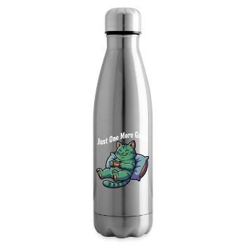 Only one more game of cat - Insulated Water Bottle - silver - Right