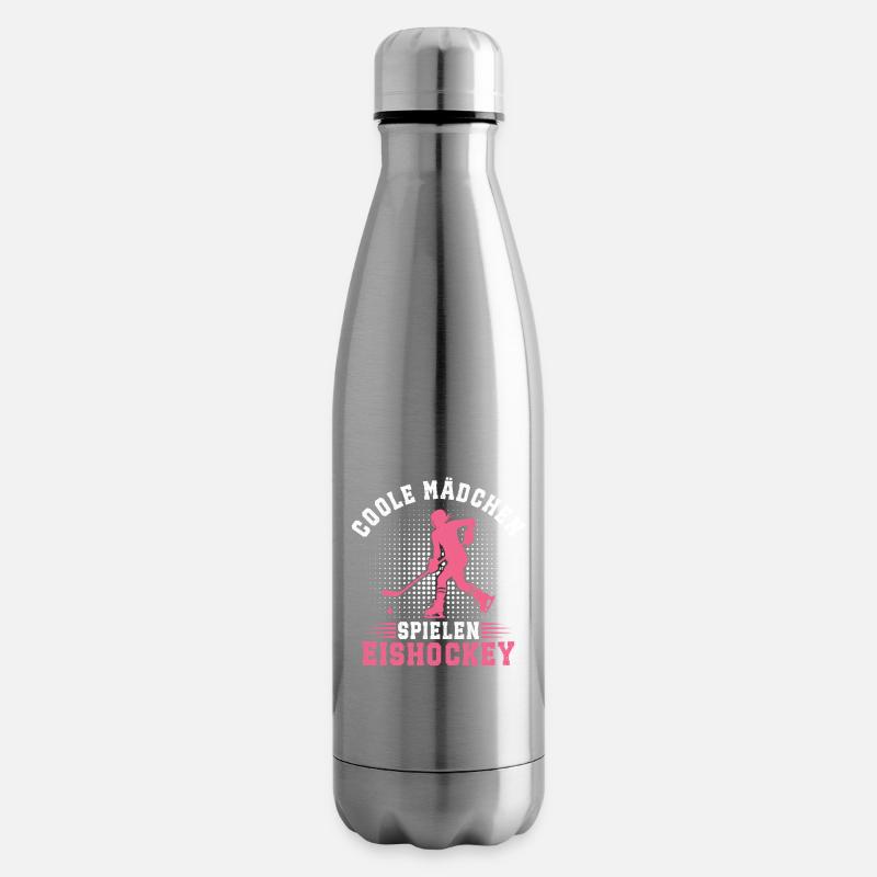 Coole Mädchen Spielen Eishockey Eishockeyspielerin - Isolierflasche - Lightsilver