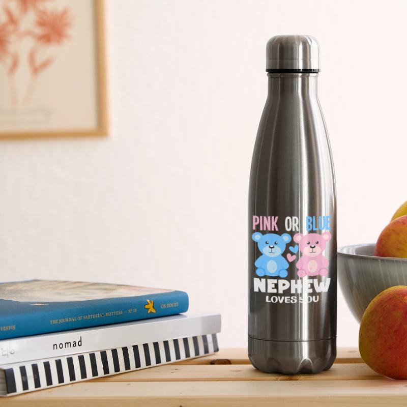 Pink Oder Blau Neffe Liebt Dich Isolierflasche