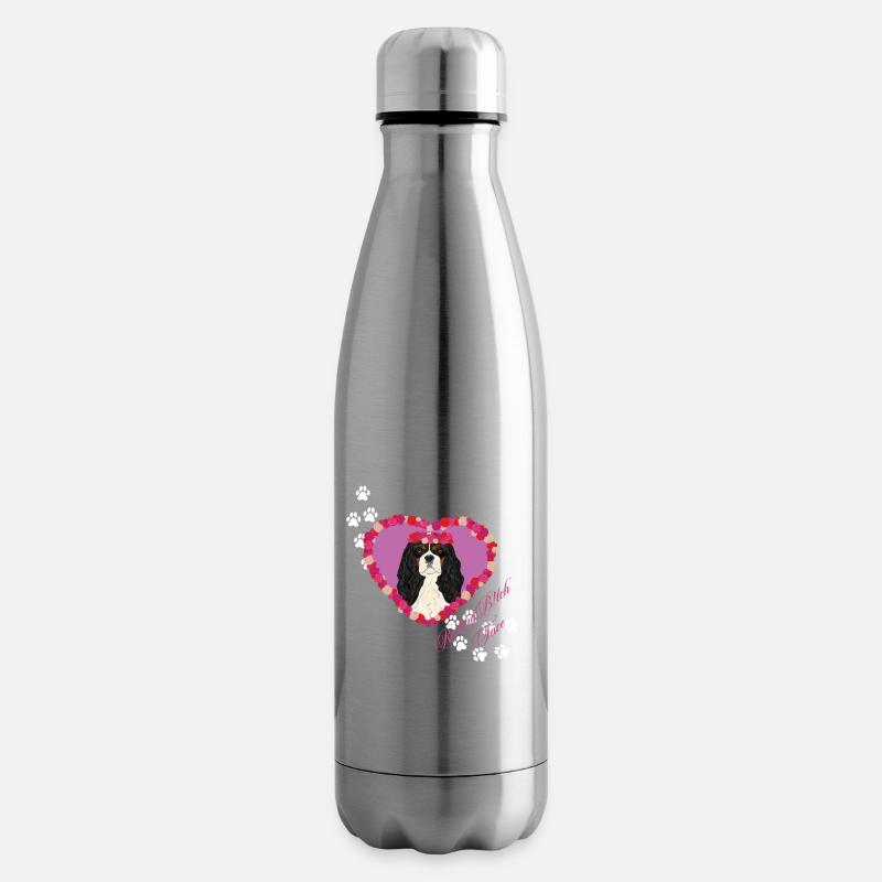 Resting B!tch Face Cavalier King - Insulated Water Bottle - silver