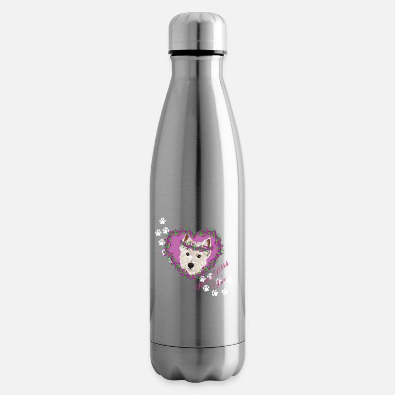 Resting B!tch Face West Highland Terrier - Insulated Water Bottle - silver