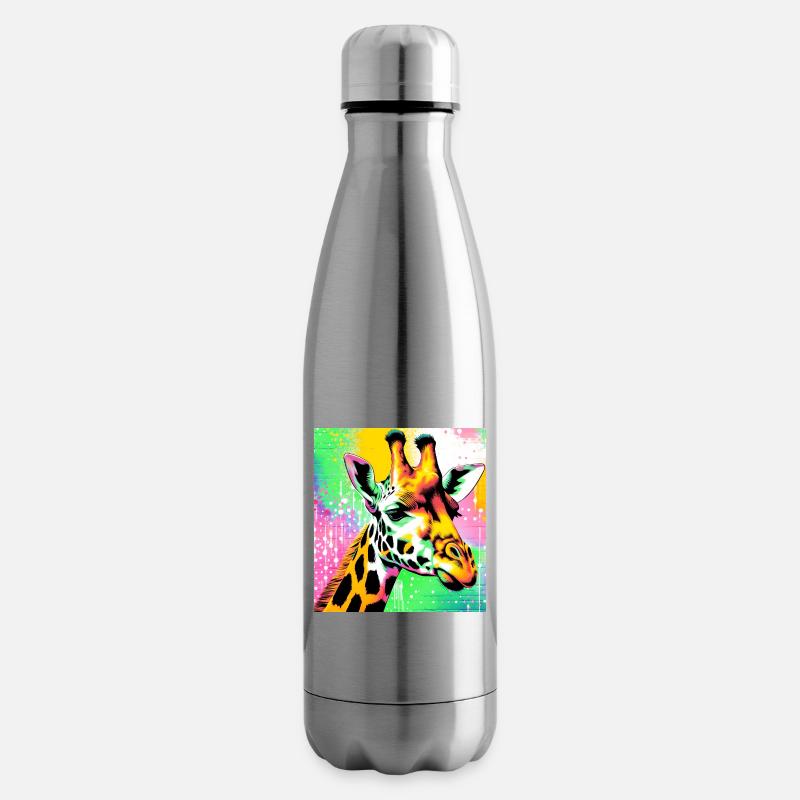 giraffe - Insulated Water Bottle - silver