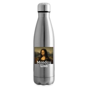 Montag Lisa Leonardo Da Vinci Lustige Mona Lisa - Isolierflasche - Lightsilver - Rechts
