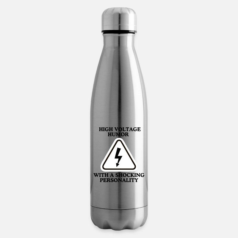 Lightning Warning Triangular Sign - Insulated Water Bottle - silver