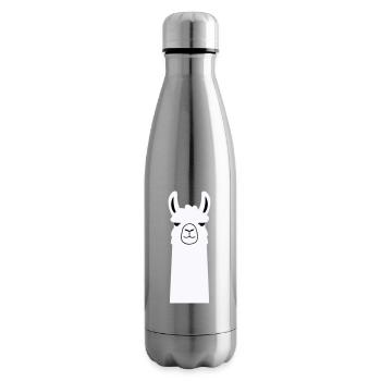 Adorable Cartoon Llama - Insulated Water Bottle - silver - Right