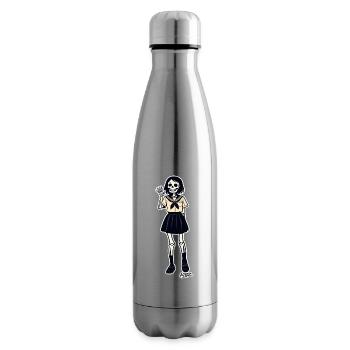 Skeleton Schoolgirl Portrait - Insulated Water Bottle - silver - Right