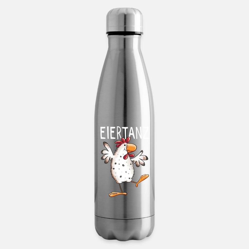 Eiertanz Huhn - Hühner - Comic - Vogel - Fun - Isolierflasche - Lightsilver