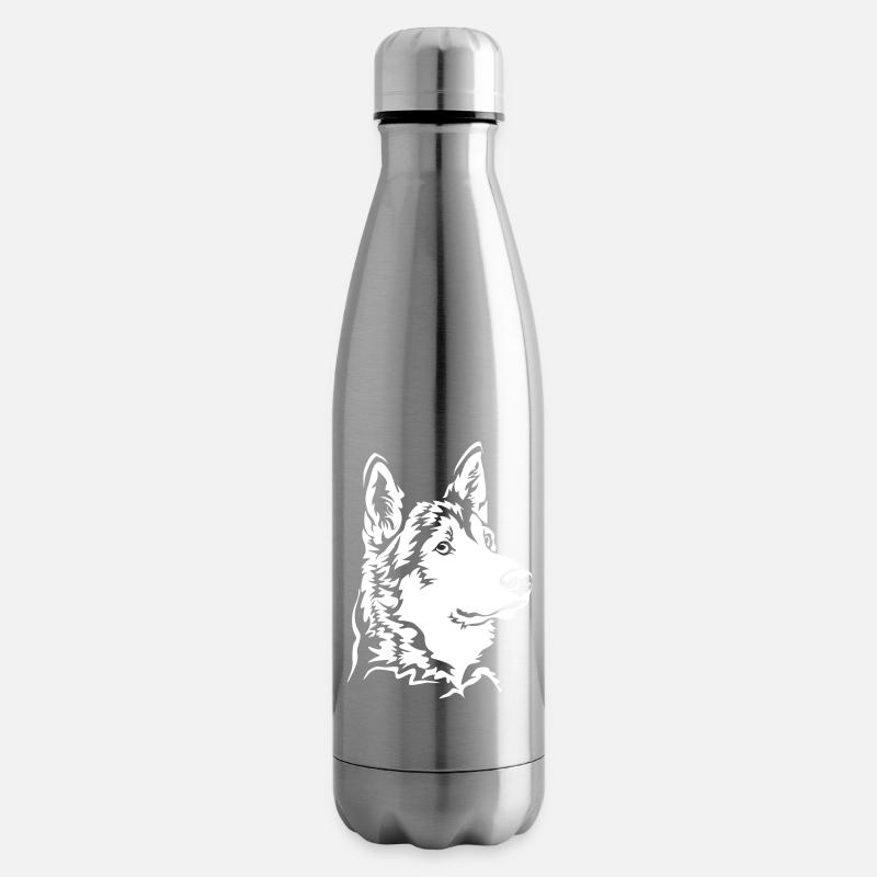 Tamaskan Kopf "Black Edition" - Isolierflasche - Lightsilver