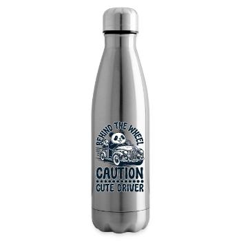 Panda hinter dem Steuer – Achtung: Süßer Fahrer! - Isolierflasche - Lightsilver - Rechts