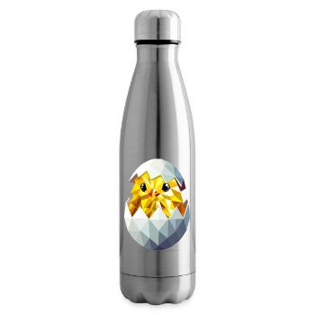 poussin dans l’œuf – Illustration de Pâques moderne - Bouteille isotherme - argent clair - Droite