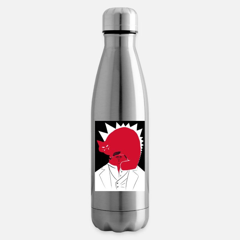 Verrückte Katze - Isolierflasche - Lightsilver