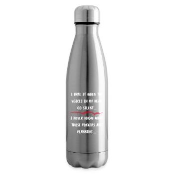 Des voix dans ma tête Menaces silencieuses - Bouteille isotherme - argent clair - Droite