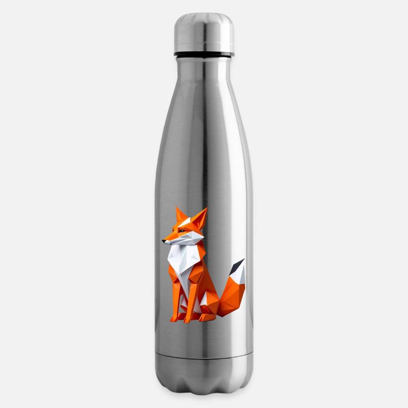 Geometrischer Polygonfuchs - Isolierflasche - Lightsilver