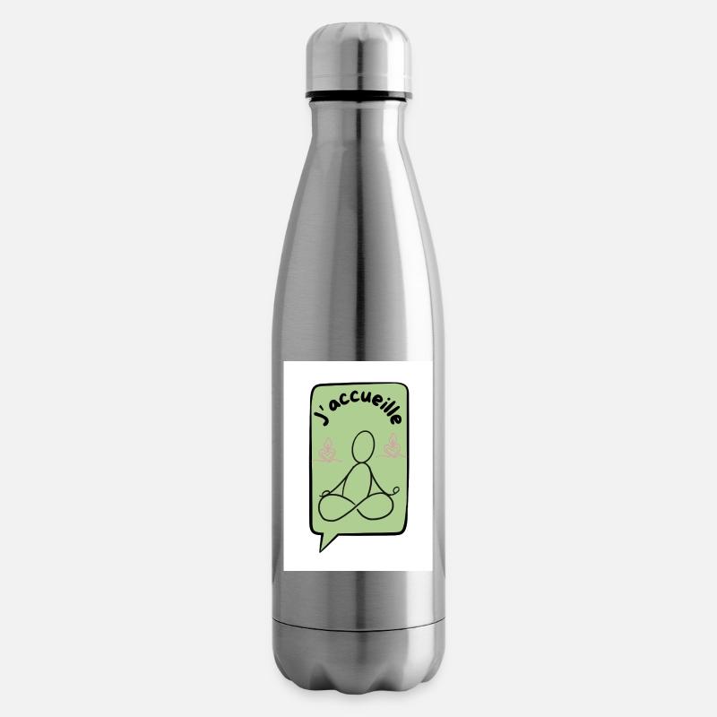 J'acceuille ocre - Bouteille isotherme - argent clair