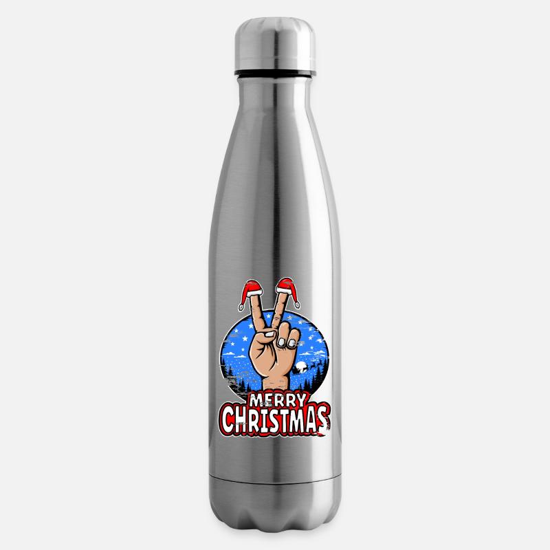 Frohes Weihnachten Peacezeichen Motiv - Isolierflasche - Lightsilver