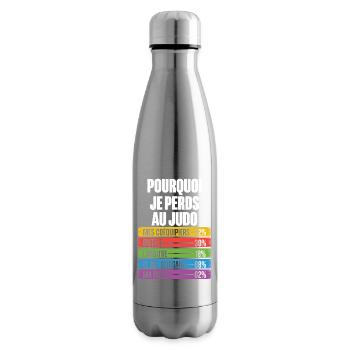 Les Raisons Drôles de Perdre Humour Coach judo - Bouteille isotherme - argent clair - Droite