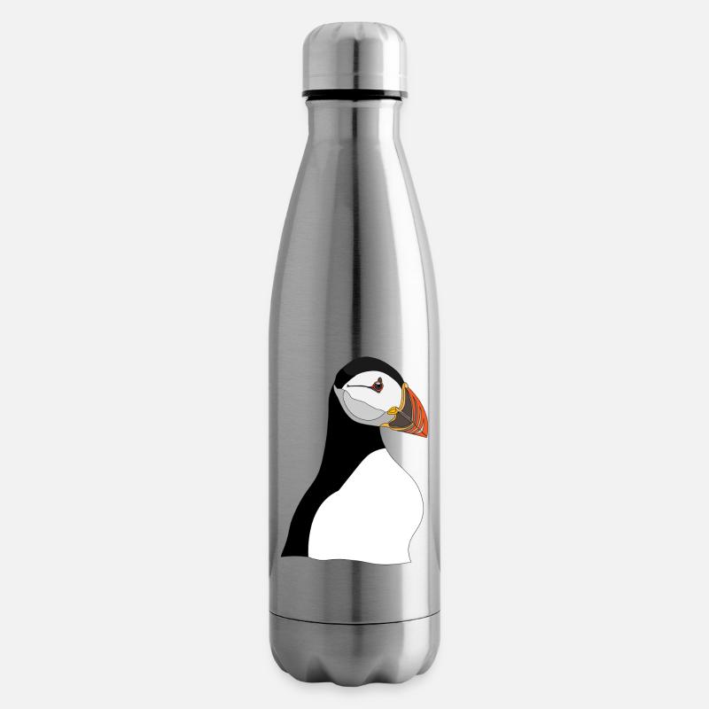 Empreinte de tête de macareux - Bouteille isotherme - argent clair