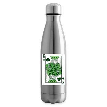 King Of Shamrock St Patrick’s Irish - Insulated Water Bottle - silver - Right