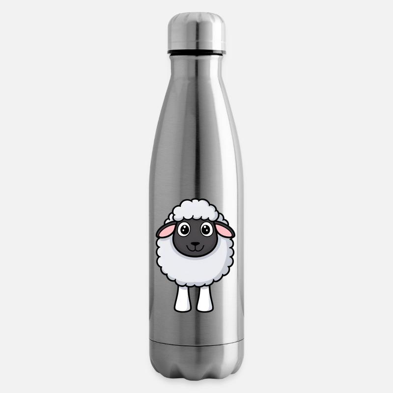 Zottel-Schaf Kuschel-Design - Isolierflasche - Lightsilver