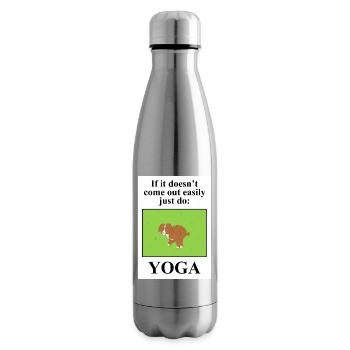 Design eines Hunde-Yoga-Streichs - Isolierflasche - Lightsilver - Rechts