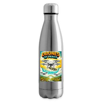 Drones of Peace Olive Flight - Insulated Water Bottle - silver - Right