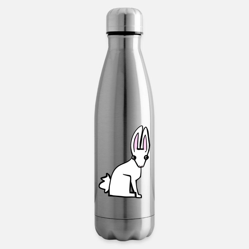 Weißer Hase - Isolierflasche - Lightsilver