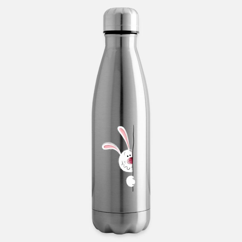 Neugieriges Kaninchen - Isolierflasche - Lightsilver