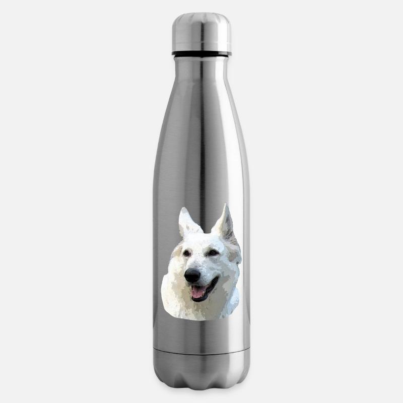 Weißer Schäferhund - Isolierflasche - Lightsilver
