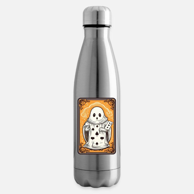 Tarot Karte Geist mit Pik Ass Karte - Isolierflasche - Lightsilver