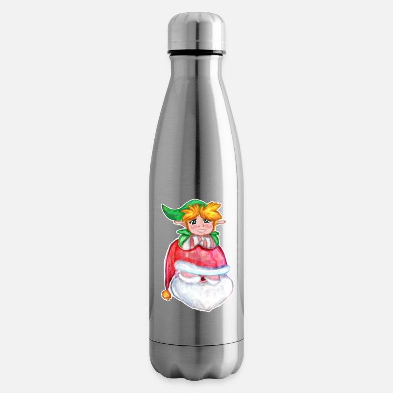 Kawaii Santa & Elf - Isolierflasche - Lightsilver