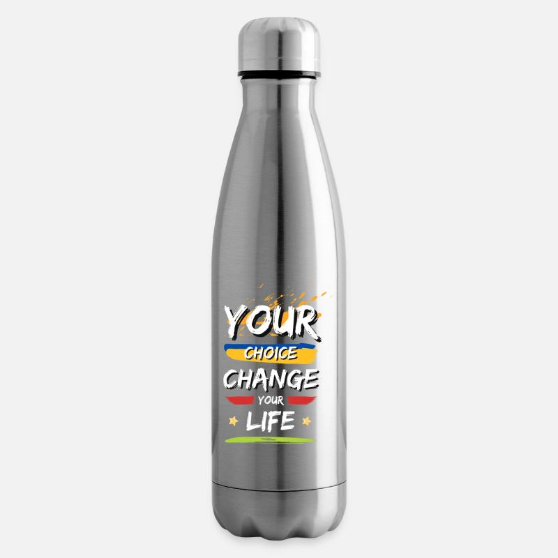 Ton choix, Change ta vie - Bouteille isotherme - argent clair