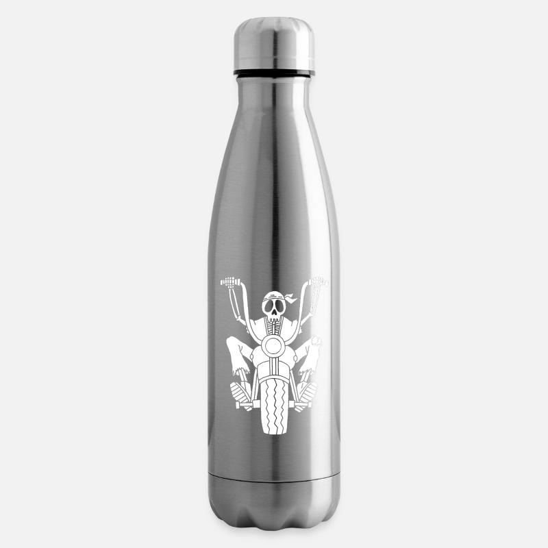 Motard squelette (blanc) - Bouteille isotherme - argent clair