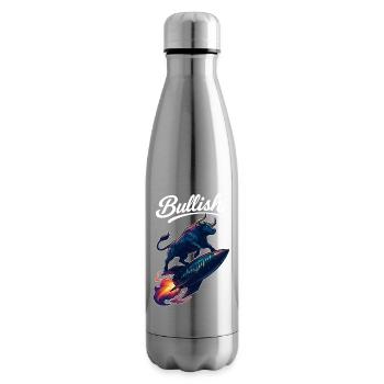 Stock Bull Bull Chart Profit Rocket Gift - Bouteille isotherme - argent clair - Droite