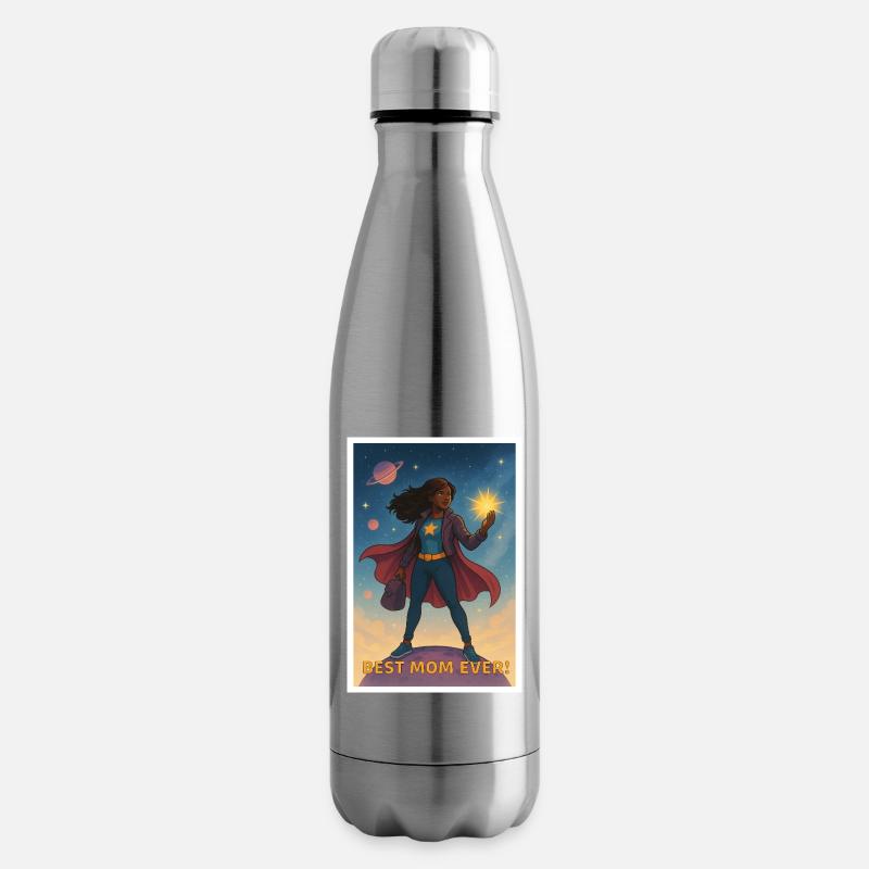 Affiche de la meilleure maman de super-héros de tous les temps - Bouteille isotherme - argent clair