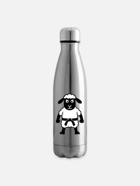 Karate Schaf - Isolierflasche - Lightsilver