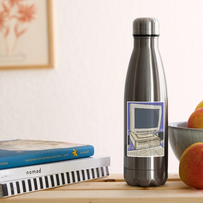 Retro Computer Desktop Setup Insulated Water Bottle