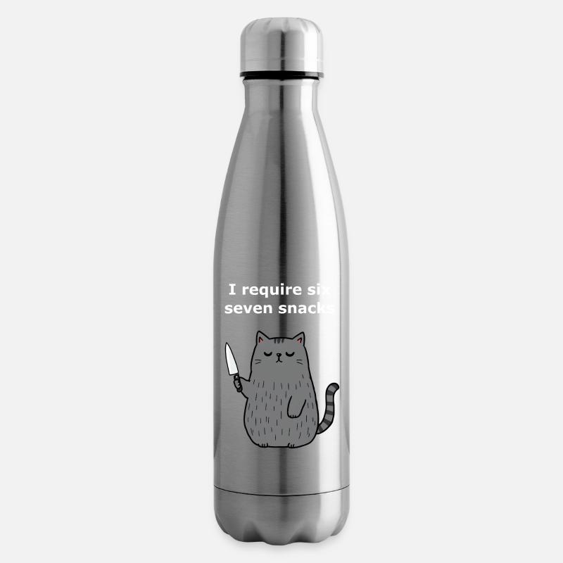 6-7 Internet Meme 6 7 Snack Katze - Isolierflasche - Lightsilver