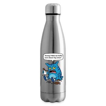 Monday? Not Even Coffee Helps - Zooki Monster - Insulated Water Bottle - silver - Right