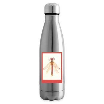 Rote Libelle Illustration - Isolierflasche - Lightsilver - Rechts
