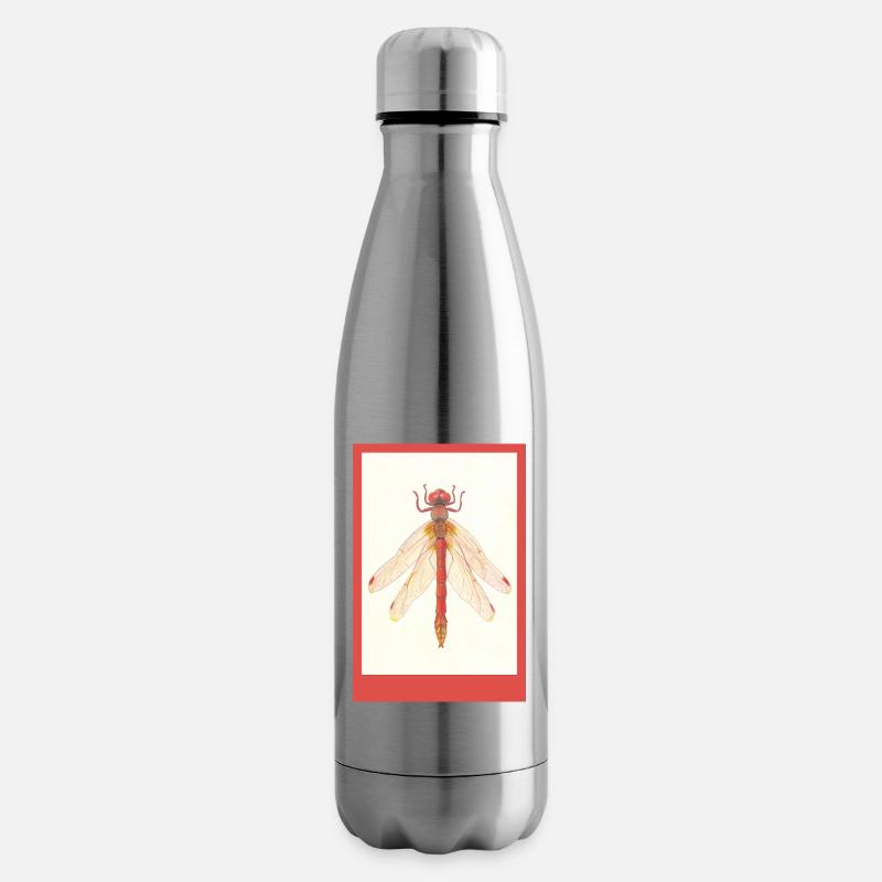 Illustration de la Libellule Rouge - Bouteille isotherme - argent clair