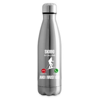 Skimo appelle - Bouteille isotherme - argent clair - Droite