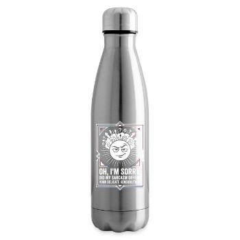 Sun sarcasm: Sorry, not apologized - Insulated Water Bottle - silver - Right