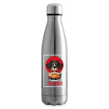 Bernese Mountain Dog Ramen Kawaii Japanese Art - Insulated Water Bottle - silver - Right