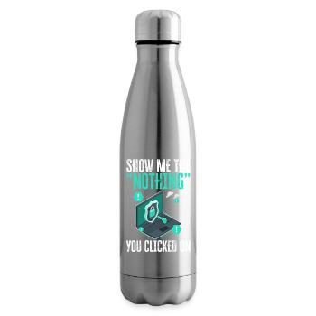Funny Cybersecurity IT Support IT Security Network - Insulated Water Bottle - silver - Right