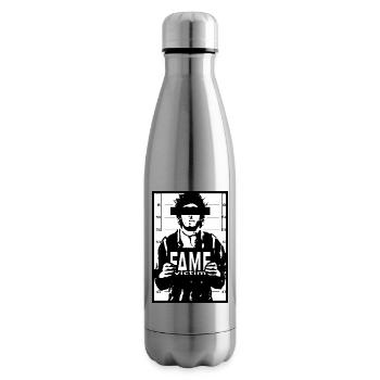 Fame Victim Mugshot Shirt – Dark Streetwear - Insulated Water Bottle - silver - Right