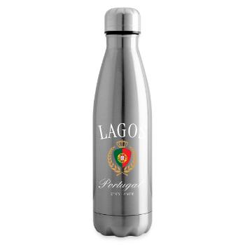 Couronne des armoiries de Lagos Portugal – Souvenir de voyage - Bouteille isotherme - argent clair - Droite